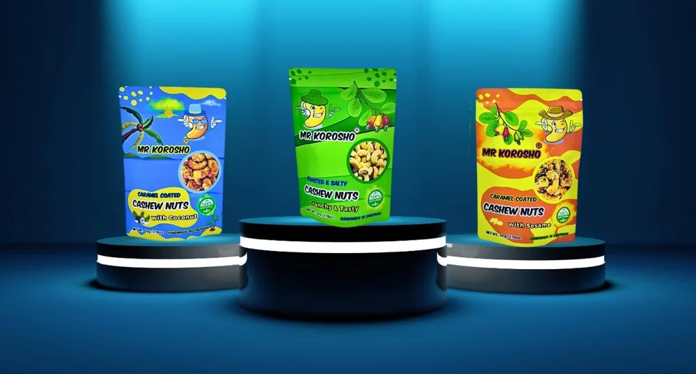 Mr Korosho three cashew nut flavours together